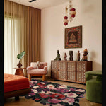 Crimson Flower Cascade Hand Tufted Rug