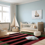 Crimson Shadow Columns Hand Tufted Rug