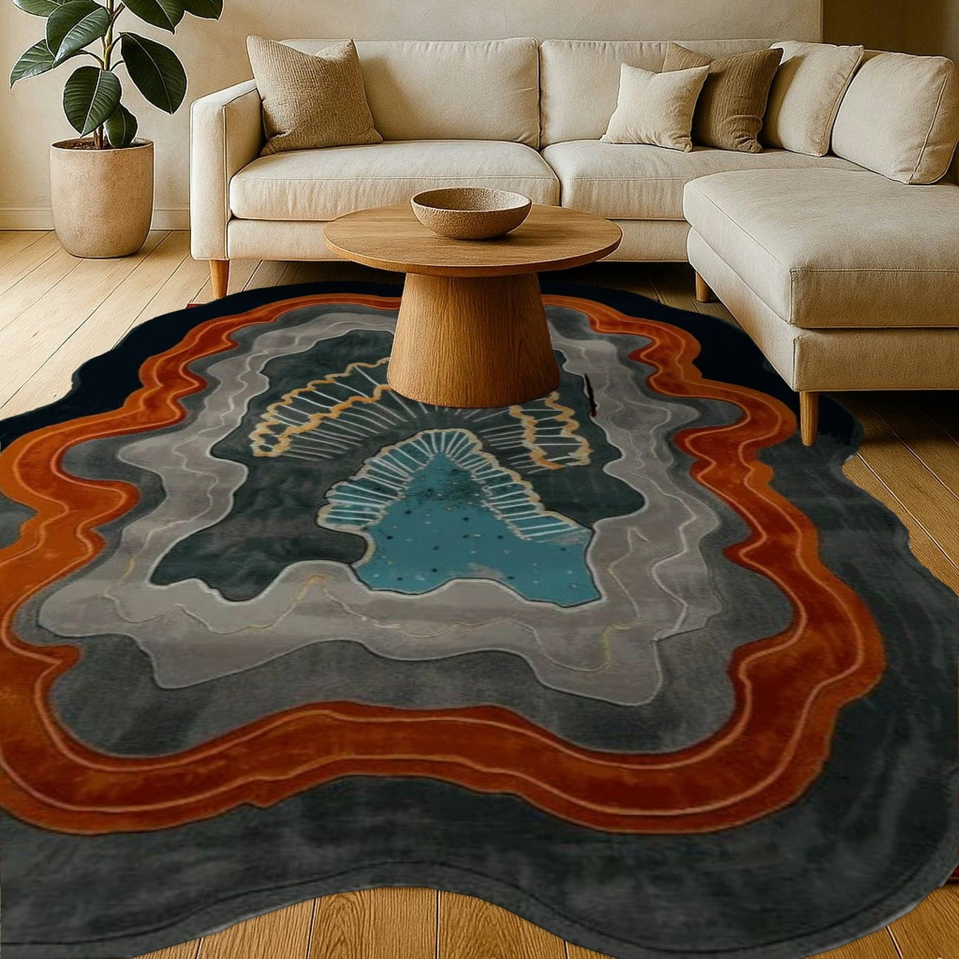 Earth Rift Flow Hand Tufted Rug