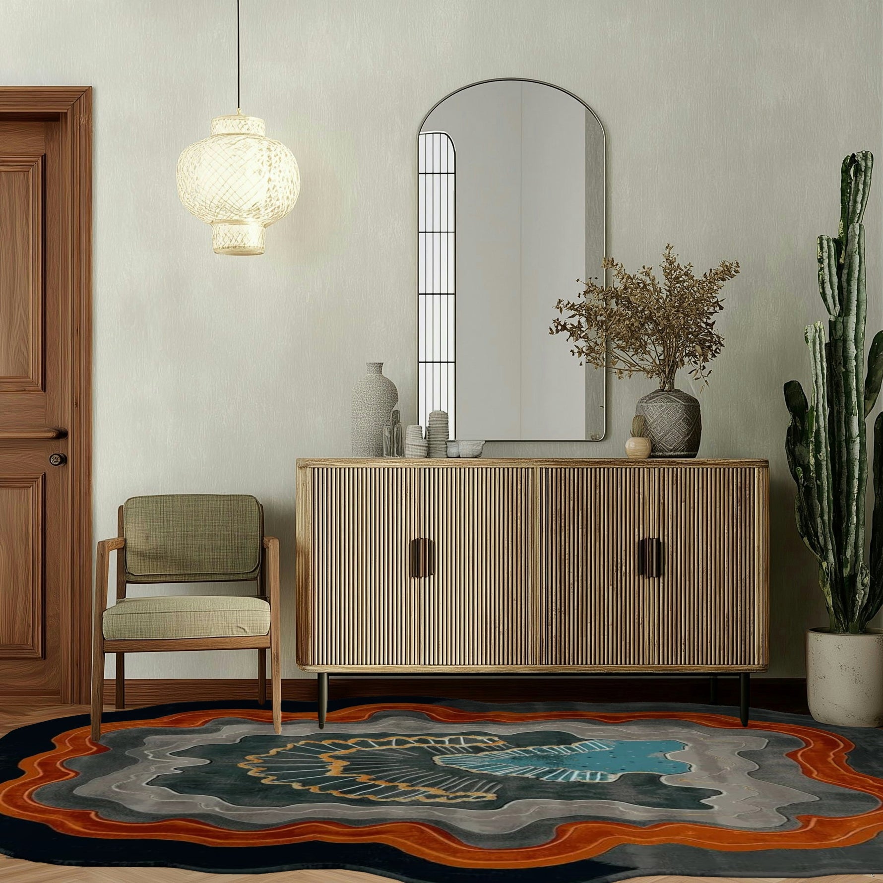 Earth Rift Flow Hand Tufted Rug