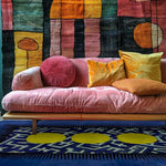 Edged Valley of the Suns Hand Tufted Wool Rug - Blue