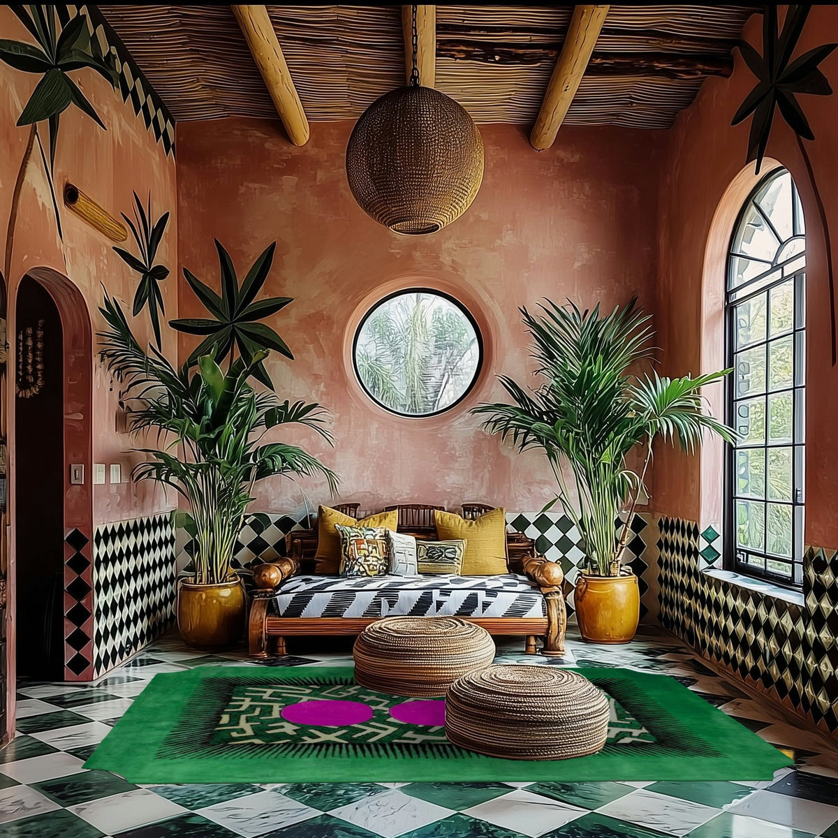 Edged Valley of the Suns Hand Tufted Wool Rug - Green