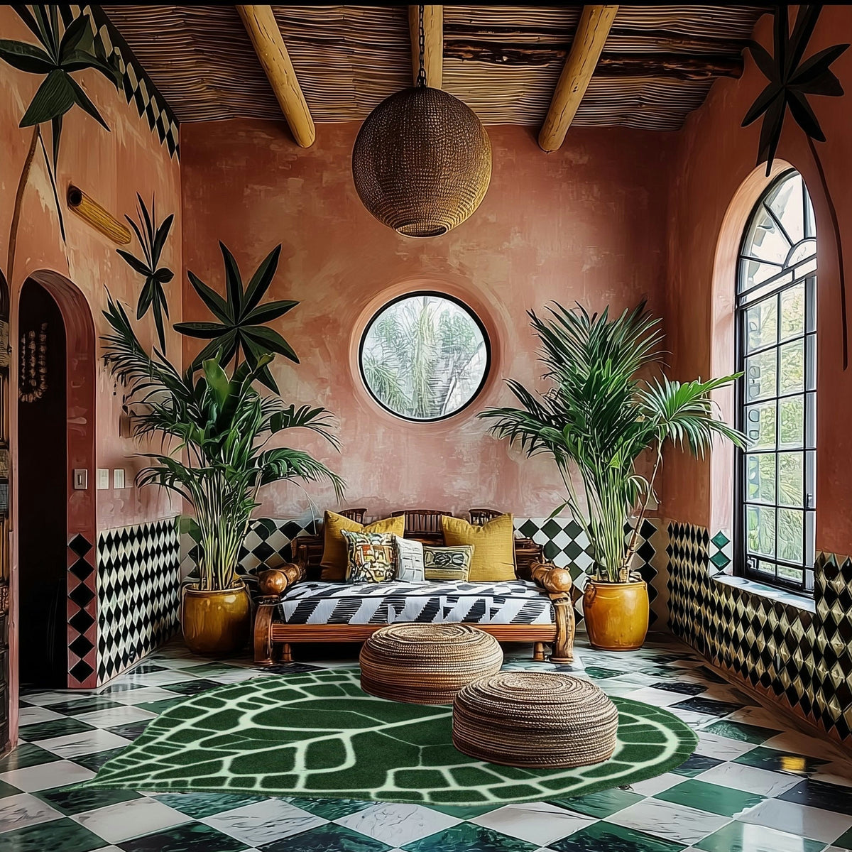 Elephant Ear Shaped Hand Tufted Wool Rug