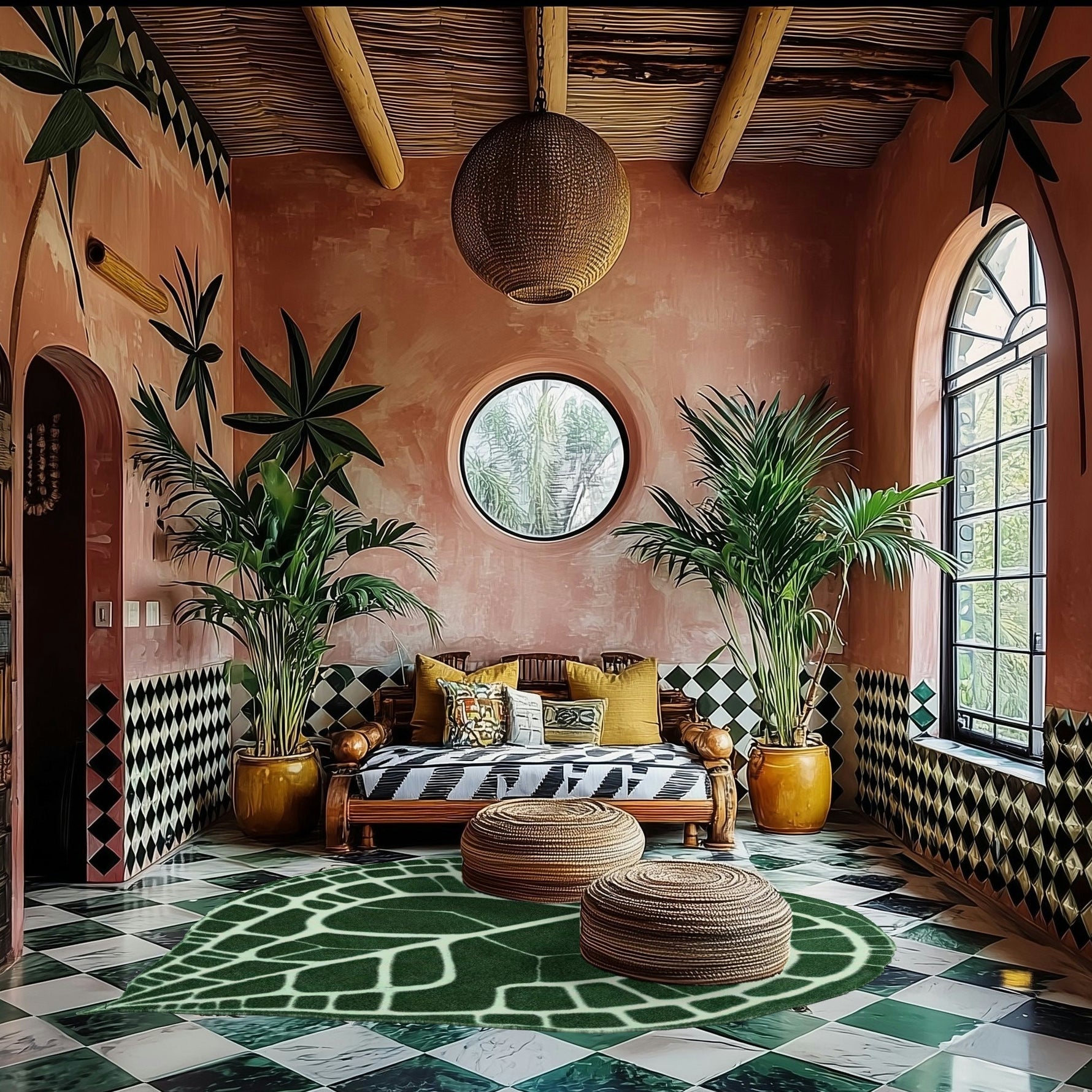 Elephant Ear Shaped Hand Tufted Wool Rug