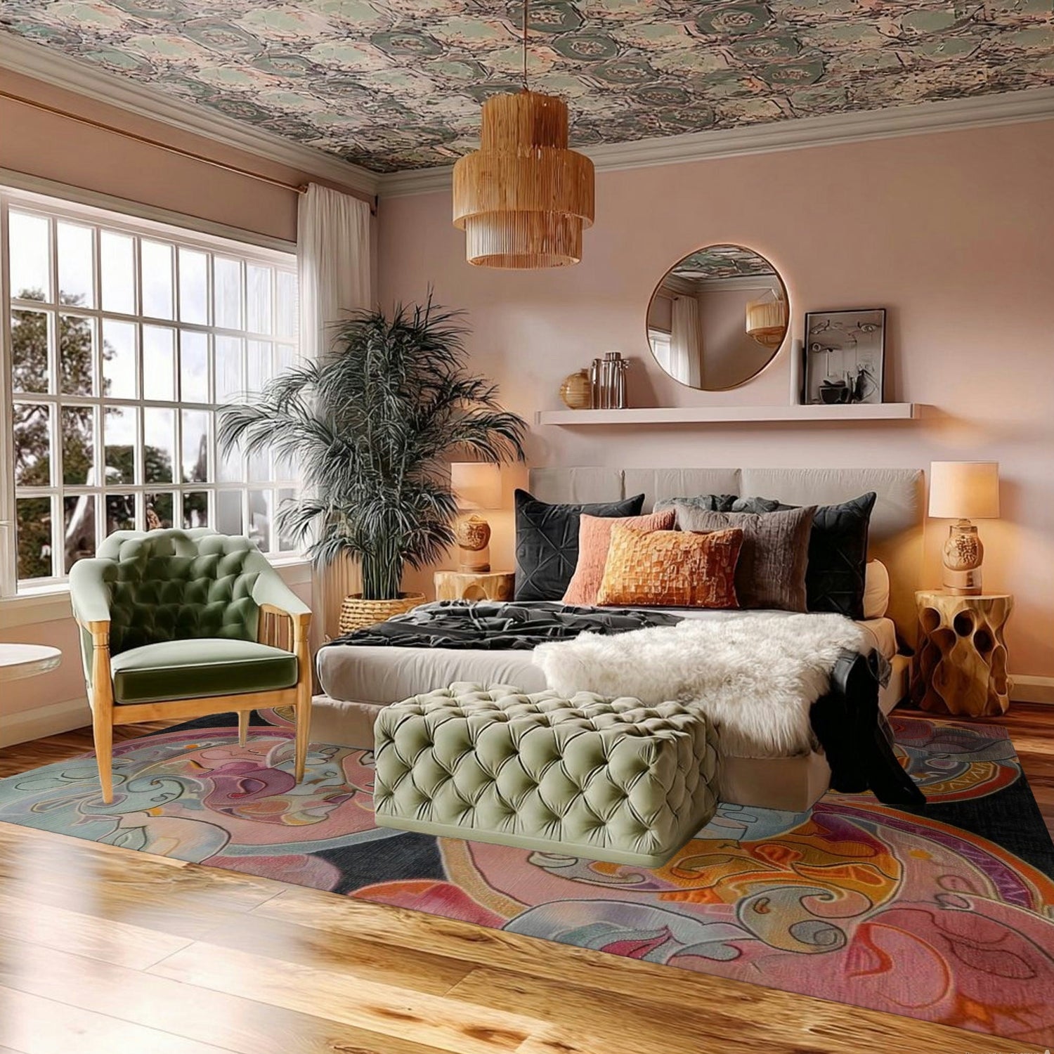 Elysian Whirls Hand Tufted Wool Rug