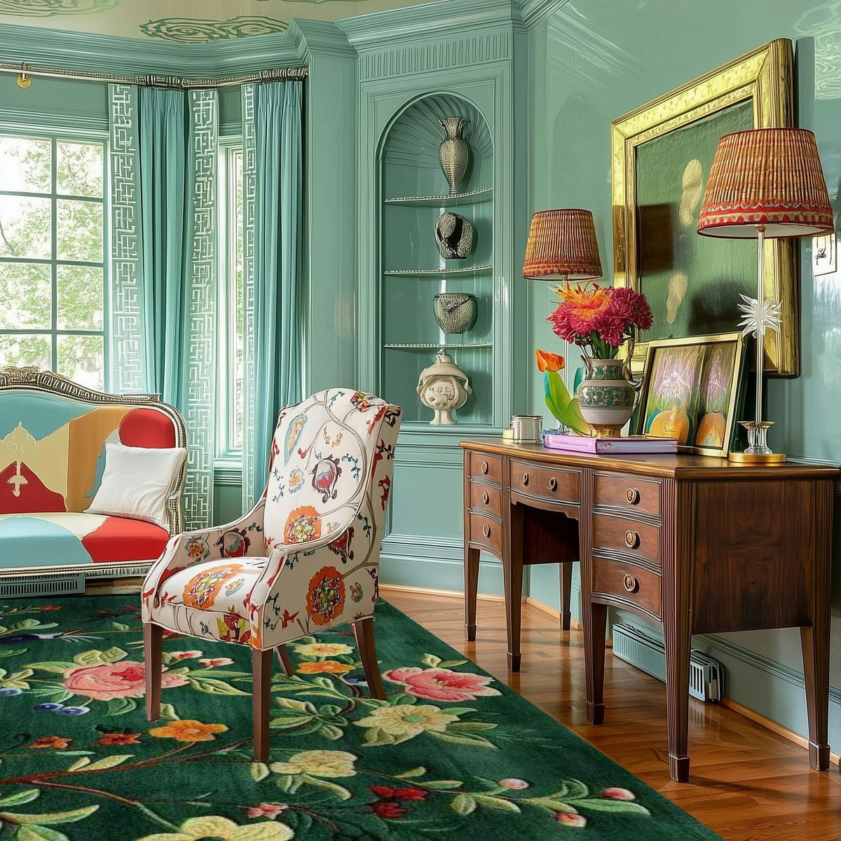 Emerald Oasis Hand Tufted Rug