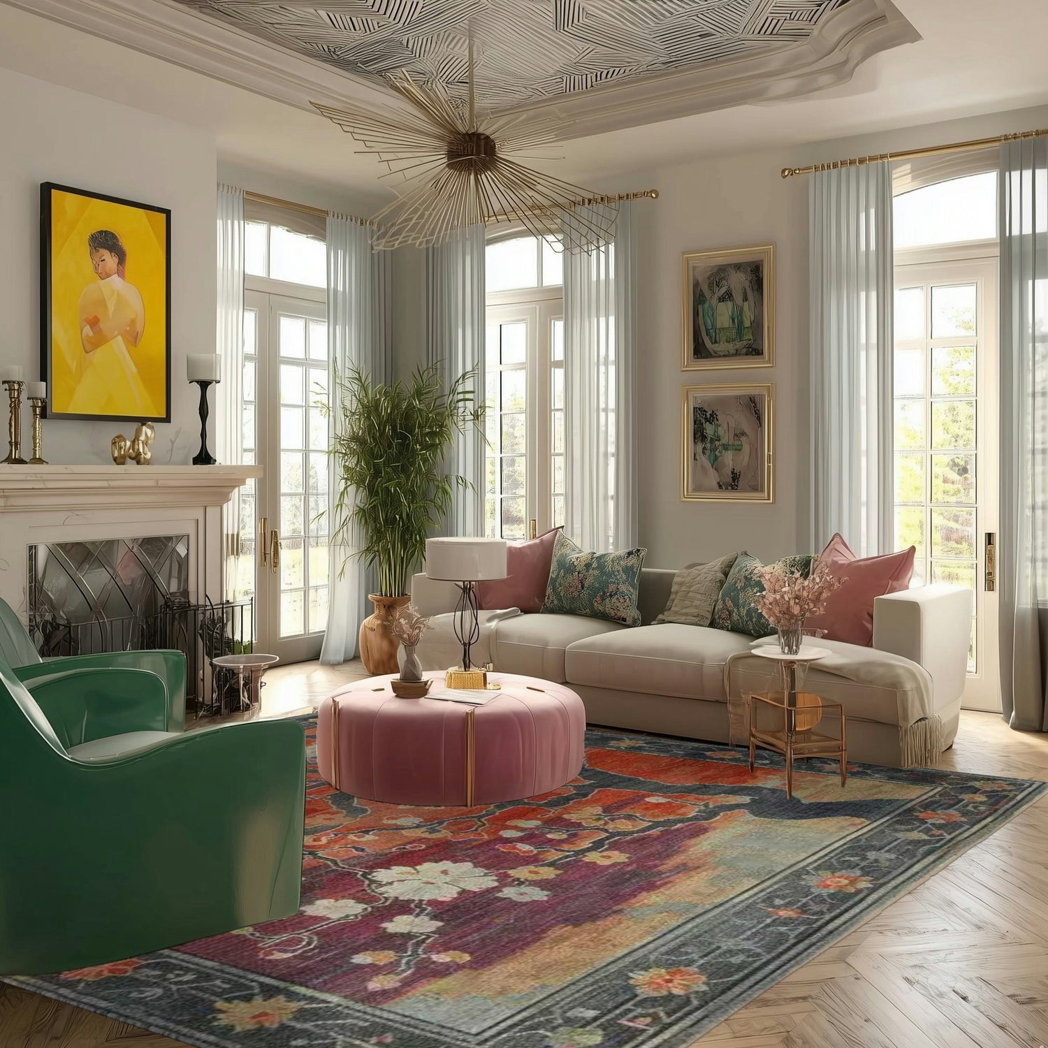 Eternal Blossom Tree Hand Knotted Area Rug