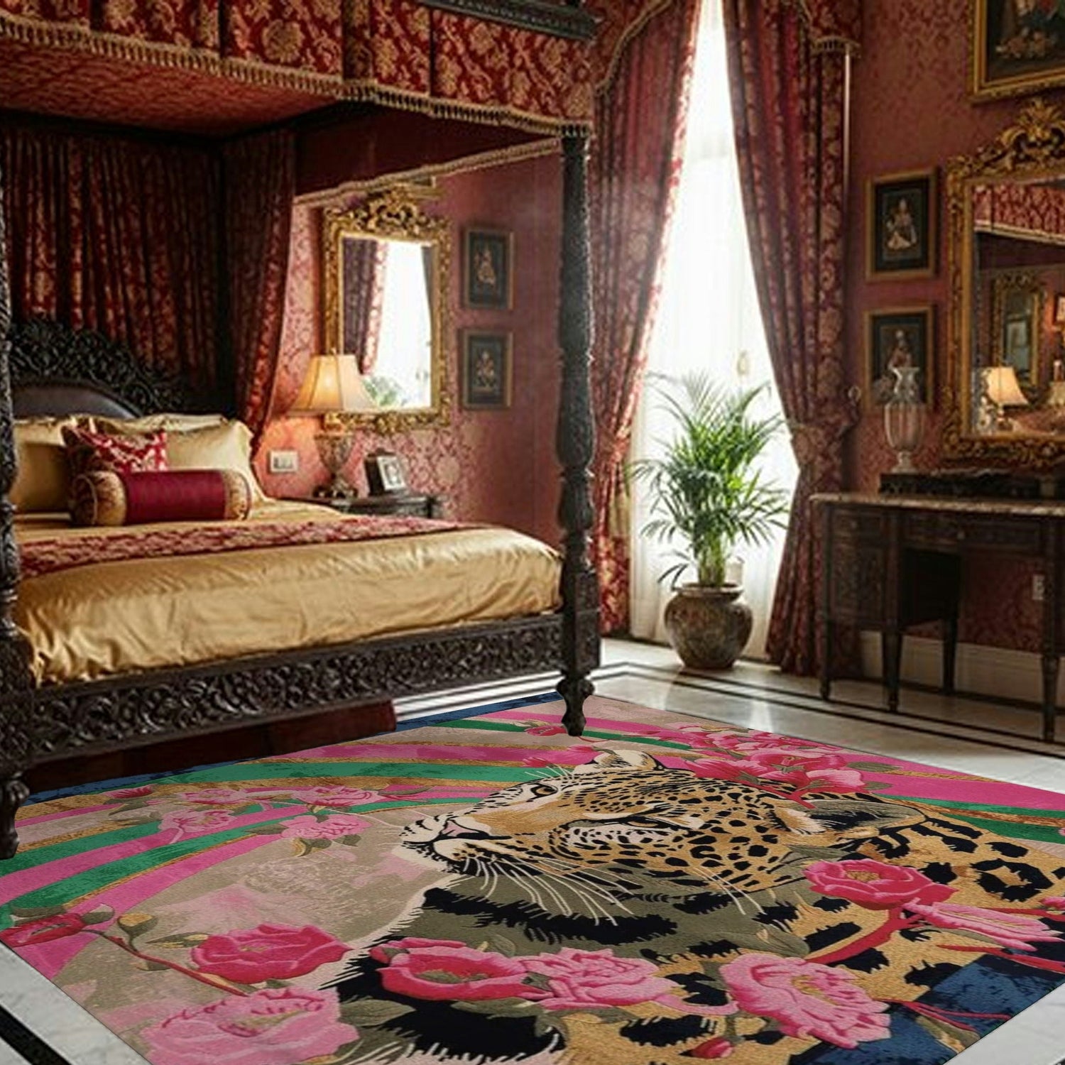 Fangs in Ferns Hand Tufted Rug