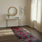 Floral Damask Hand Tufted Wool Runner Rug
