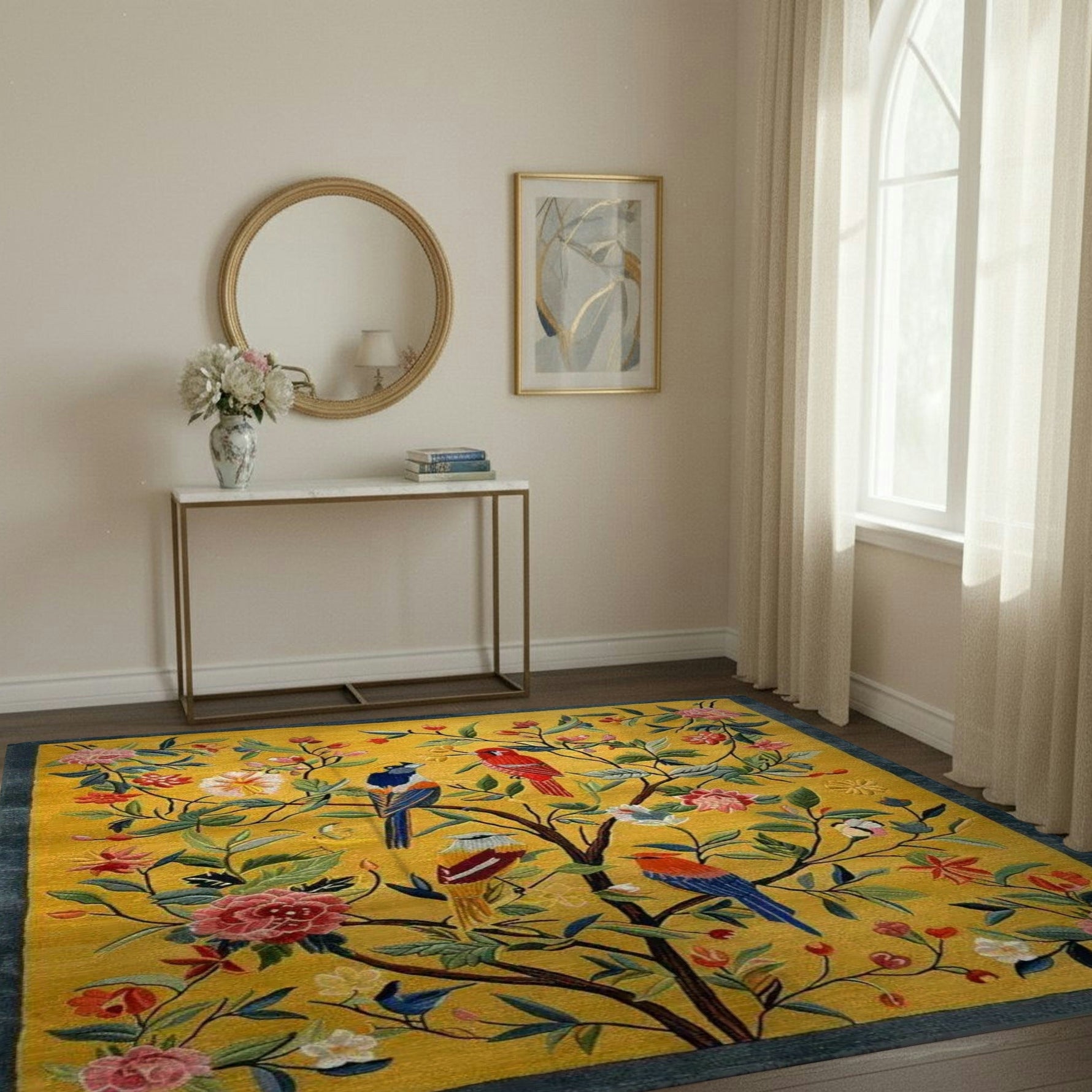Floral Flock Harmony Hand Tufted Rug