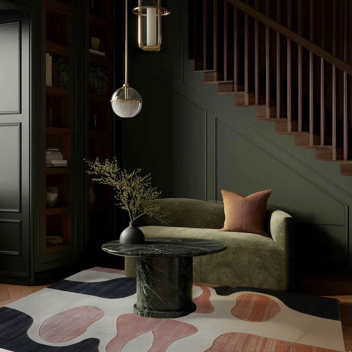 Fluid Silhouettes Hand Tufted Wool Rug