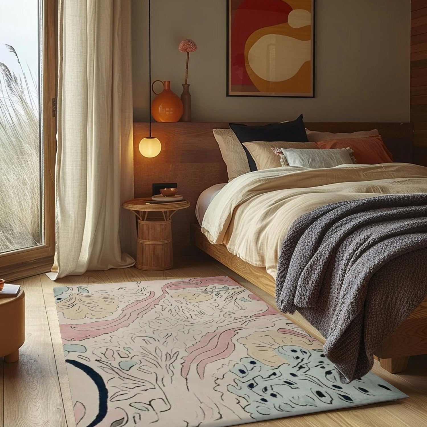 Fossil Bloom Field Hand Tufted Rug