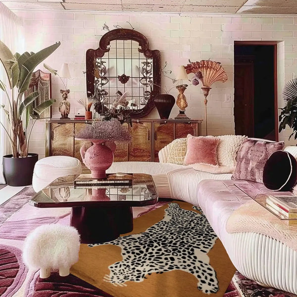 Goldy Leopard Hand Tufted Wool Rug