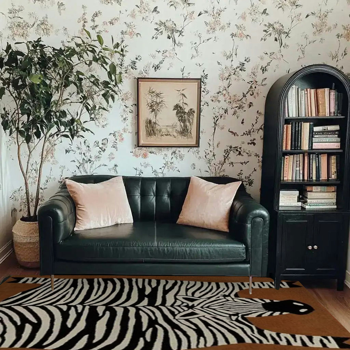 Oversized Zebra Hand Tufted Wool Rug