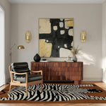 Oversized Zebra Hand Tufted Wool Rug