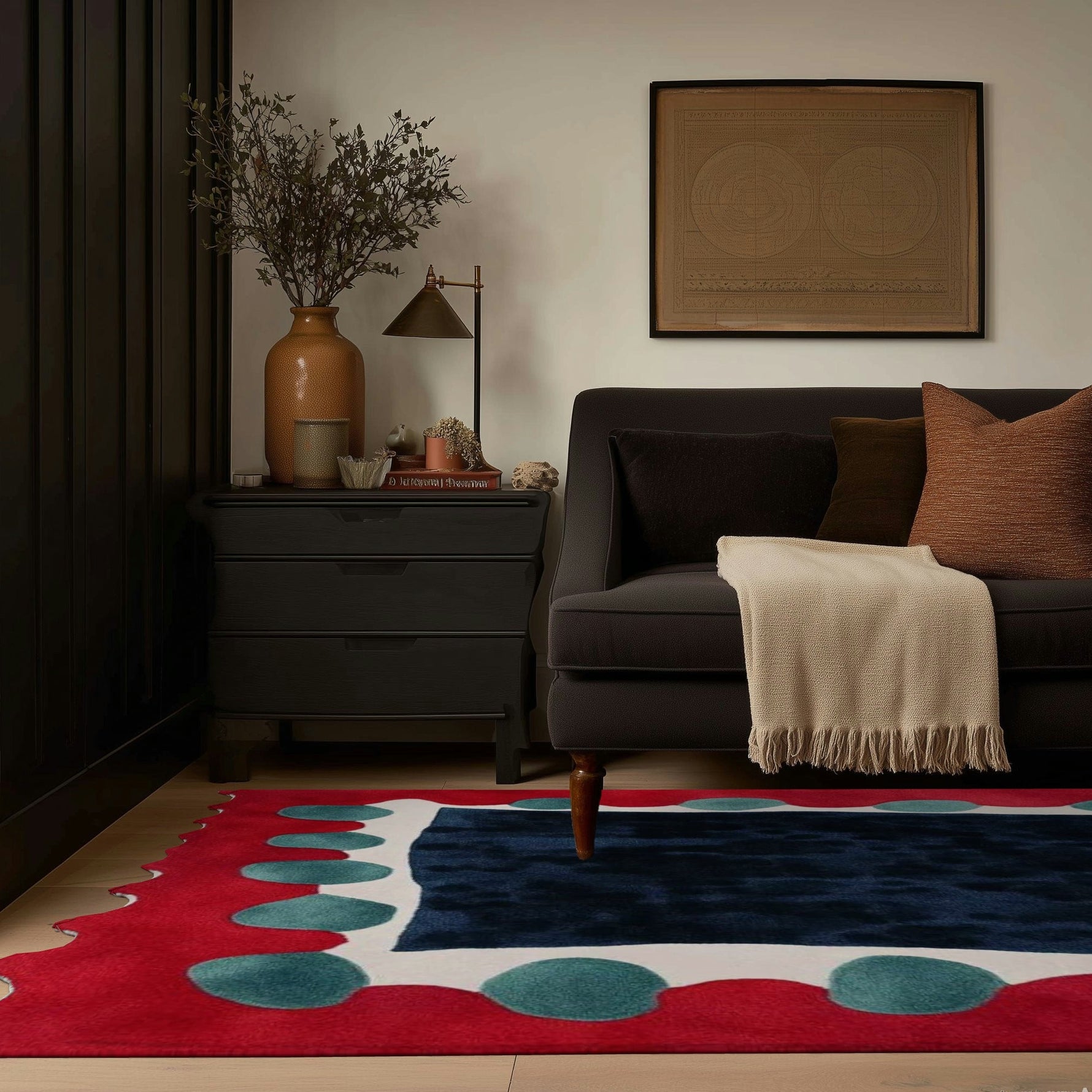 Pebbled Frame Hand Tufted Rug
