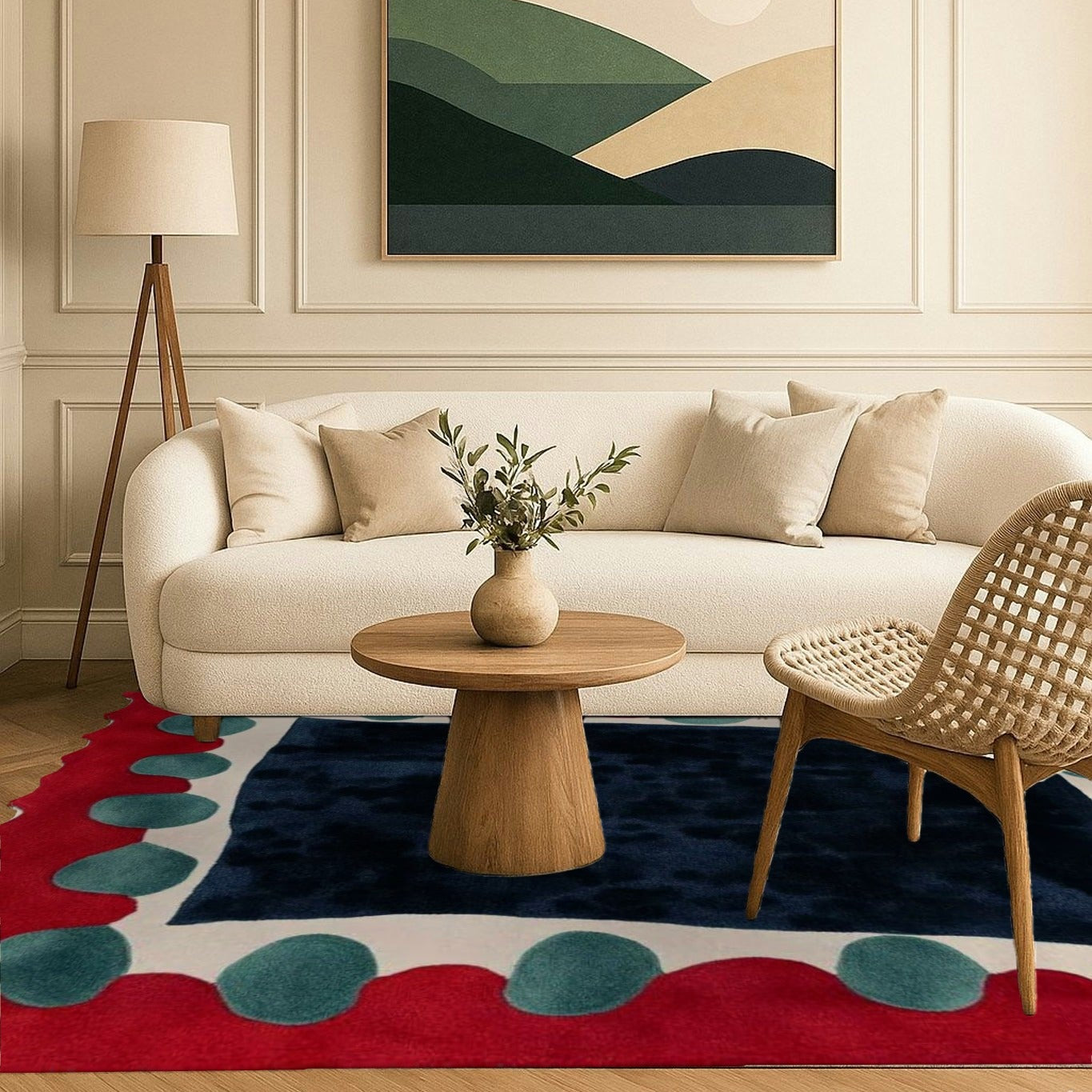 Pebbled Frame Hand Tufted Rug