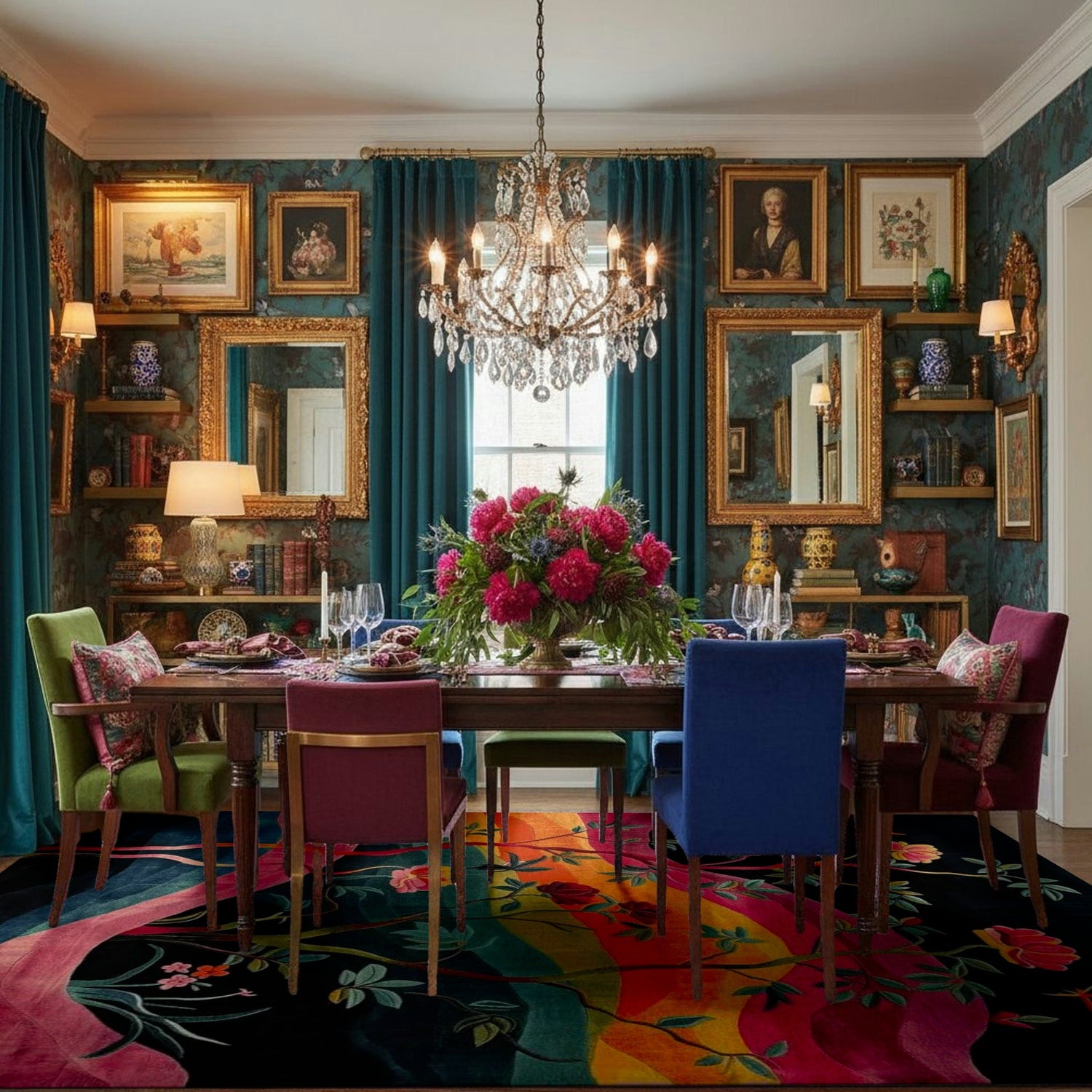 Rainbow Garden Nightfall Hand Tufted Rug