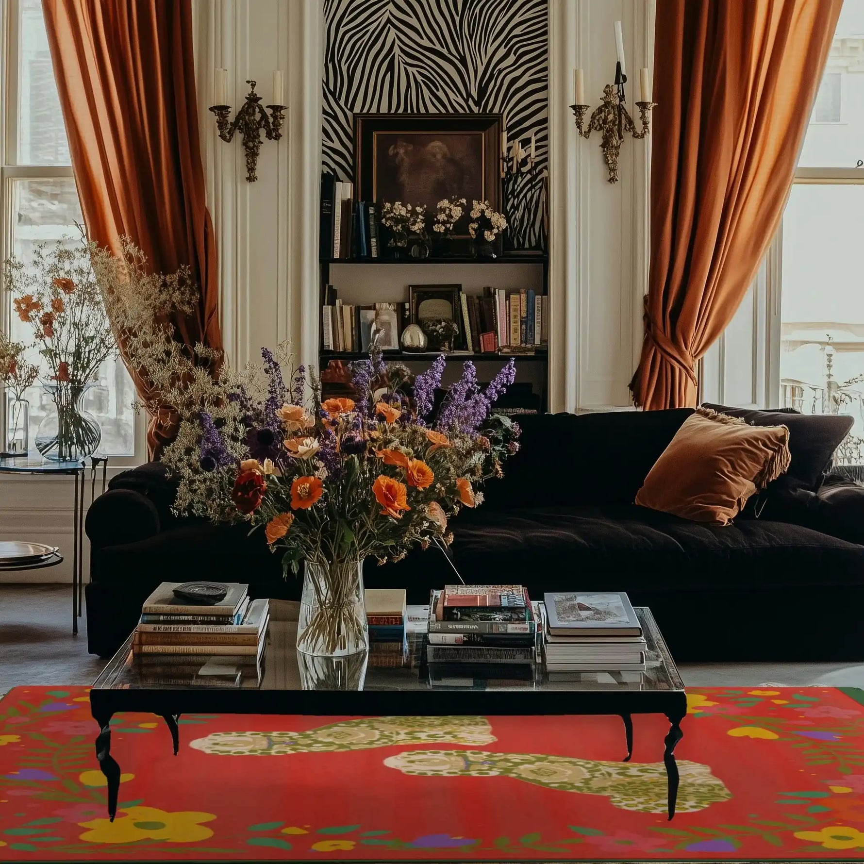 Staffordshire Lovers in Rose Garden Hand Tufted Rug