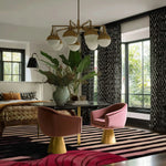 Striped and Swirled Hand Tufted Rug 
