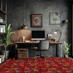 Summer Tropical Safari Hand-Tufted Rug - Red