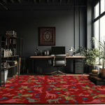 Summer Tropical Safari Hand-Tufted Rug - Red