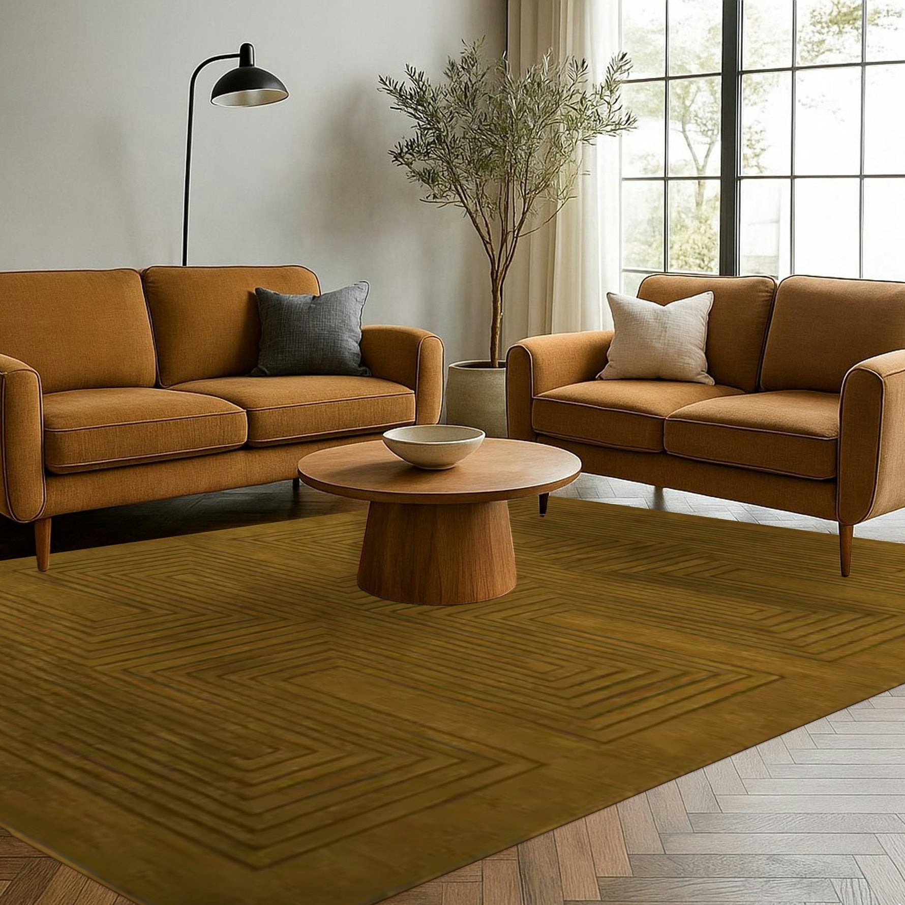 Turmeric Artic Geo Modern Hand Tufted Wool Rug