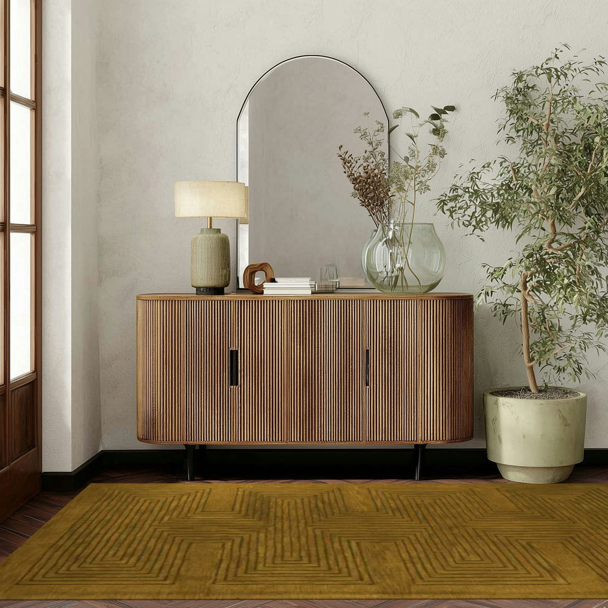 Turmeric Artic Geo Modern Hand Tufted Wool Rug