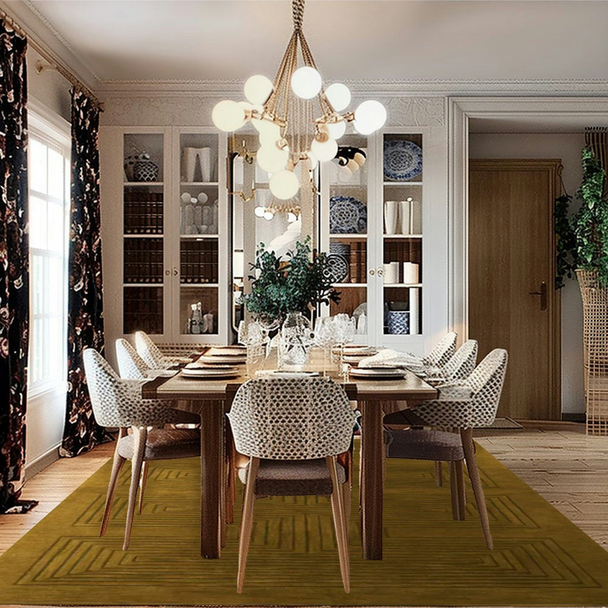 Turmeric Artic Geo Modern Hand Tufted Wool Rug