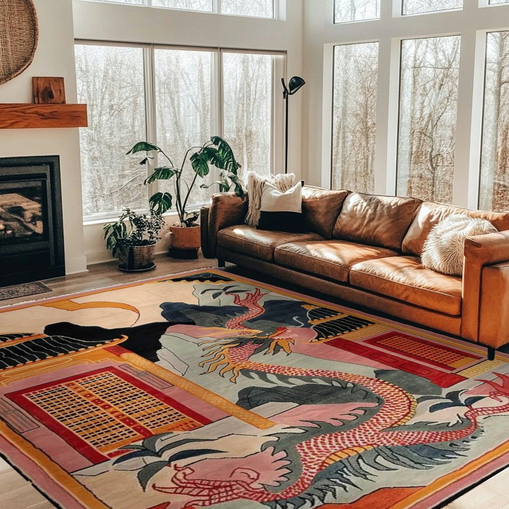 Twilight Dragon  Citadel Hand Tufted Wool Rug