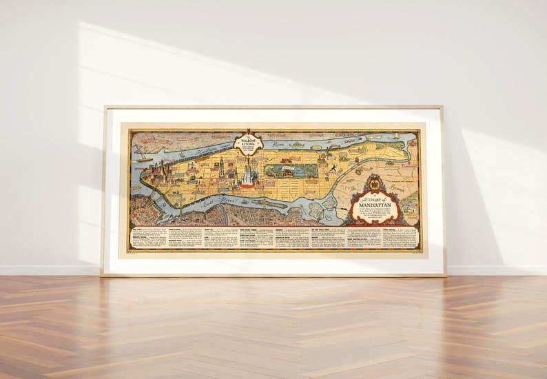 Manhattan Map Print| Art History 
