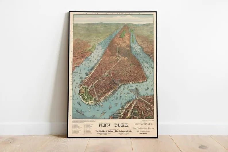 Manhattan Map Wall Print| New York City Map