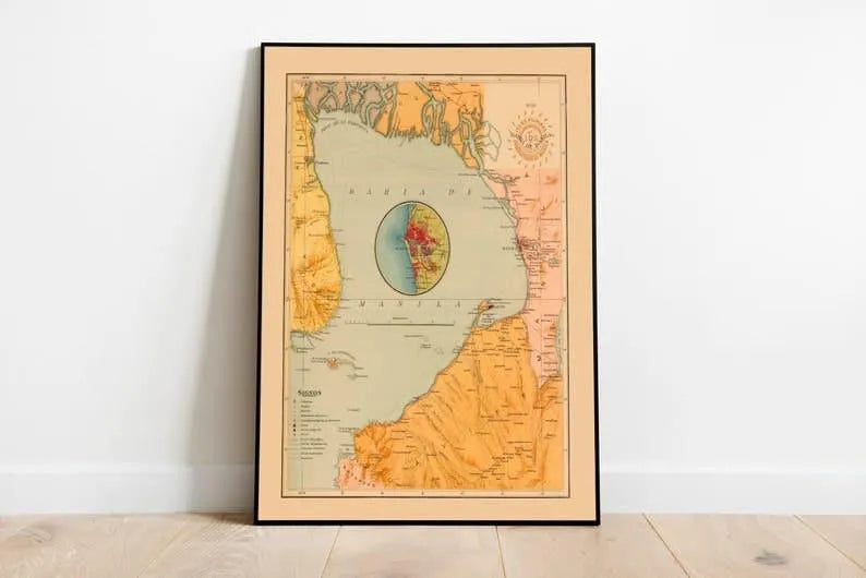 Manila Map Print Wall Art| Philippines Map Poster Wall Decor