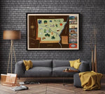 Map of Arkansas| Canvas Print Wall Decor