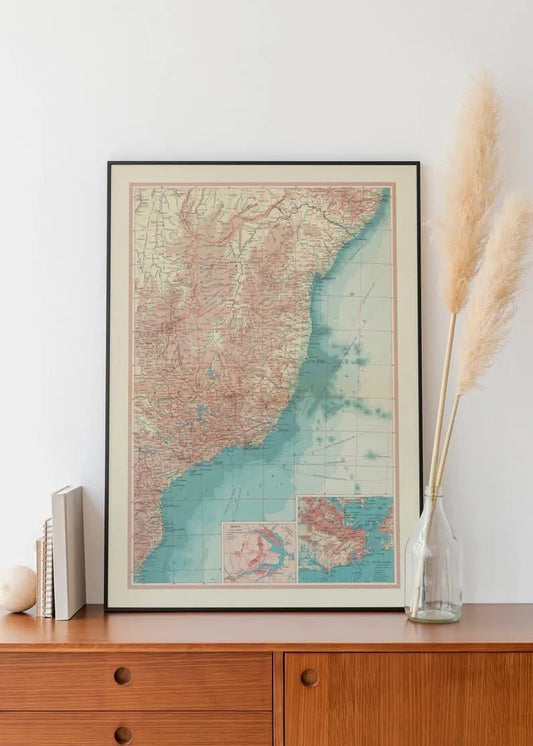 Map of Brazil| Old Map Wall Decor