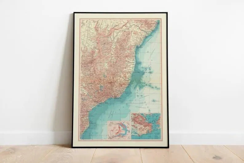 Map of Brazil| Old Map Wall Decor