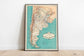 Argentina Map Wall Print| 1888 Argentina Map