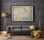 Map of Catholic America| Religious Print Wall Art