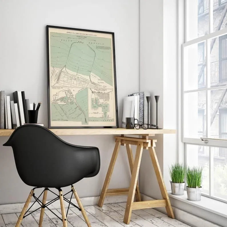 Map of Chennai| Madras Map | Table Bay Map Print| Pointe des Galets