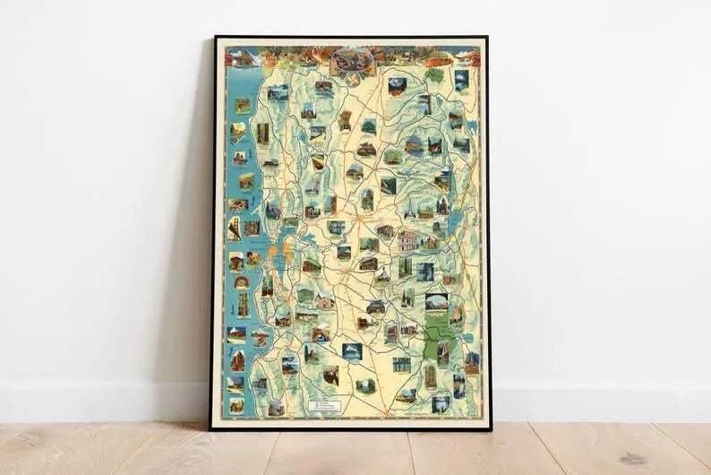 Pictorial Map of Central California| Prints Wall Art