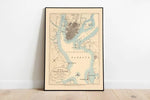 Map of City of Charleston| South Carolina Wall Art