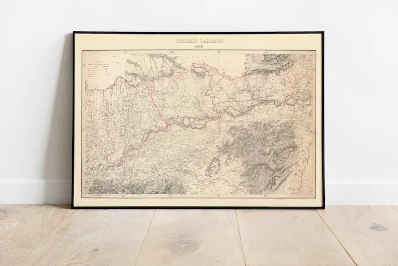 Map of District Darrang 1890| India Maps| Old Map