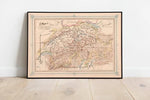 Ottoman Map of Switzerland 1868| Old Map Wall Decor