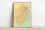 Map of State of New Jersey| New Jersey Wall Art