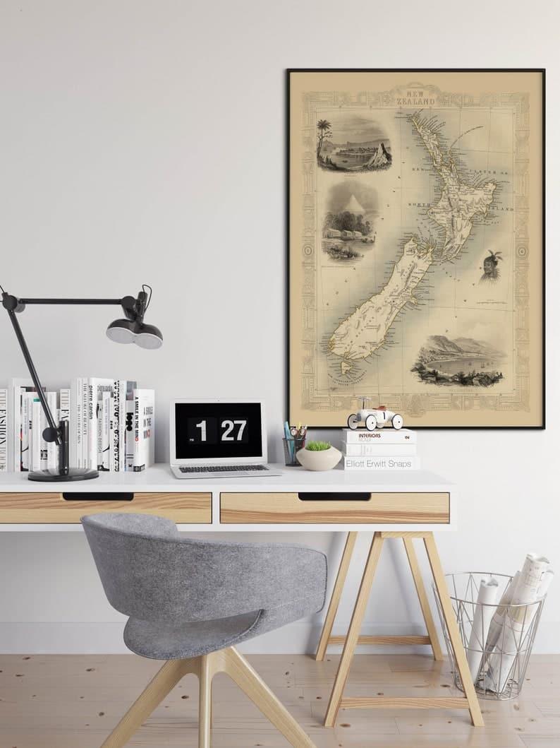 Map of New Zealand 1851 Old Map Poster Wall Art Map of New Zealand 1851 Old Map Poster Wall Art Map of New Zealand 1851 Old Map Poster Wall Art 