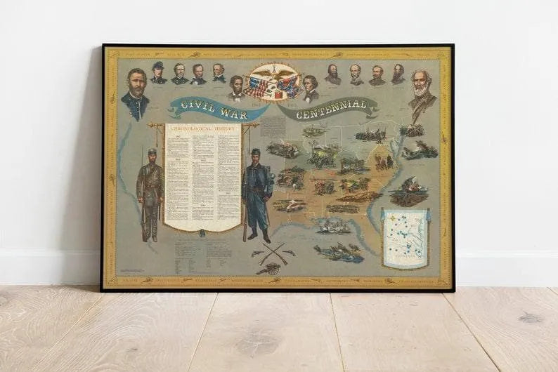 American Civil War Poster Art| Decorative Wall Art