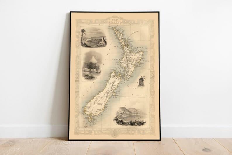 Map of Palestine 1851 Old Map Poster Wall Art Map of Palestine 1851 Old Map Poster Wall Art Map of New Zealand 1851 Old Map Poster Wall Art 