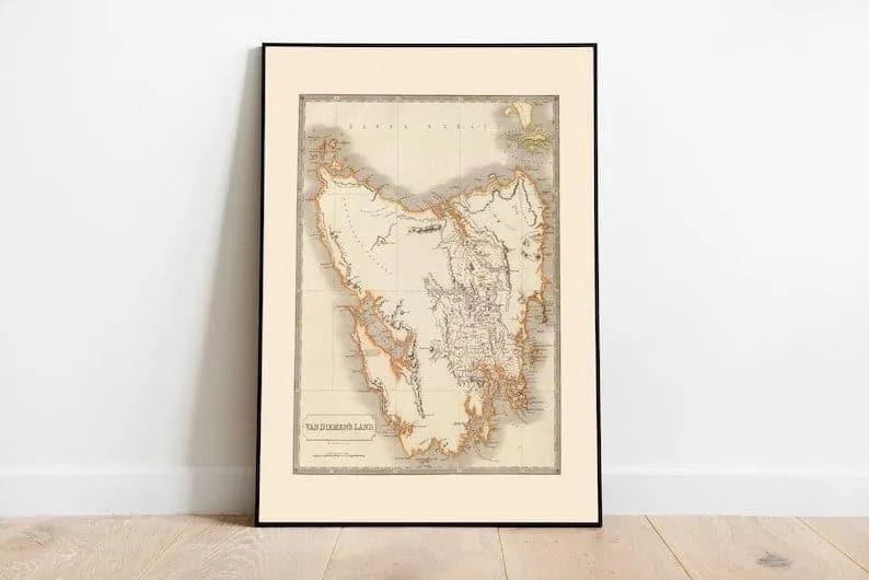 Map of Van Diemen's Land 1828 Tasmania Map Wall Print