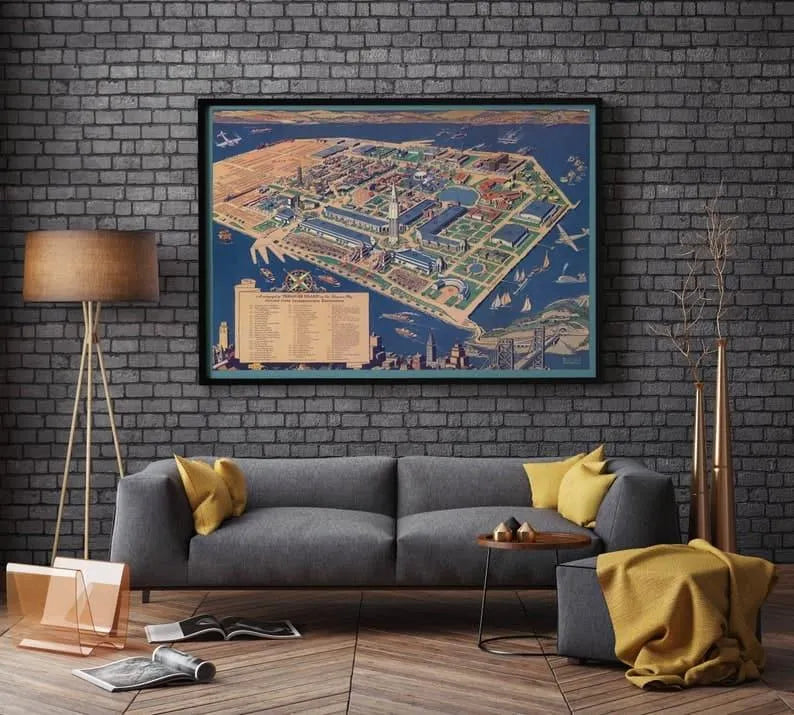 Map of San Francisco Bay Area| Old Map San Francisco Wall Art Print