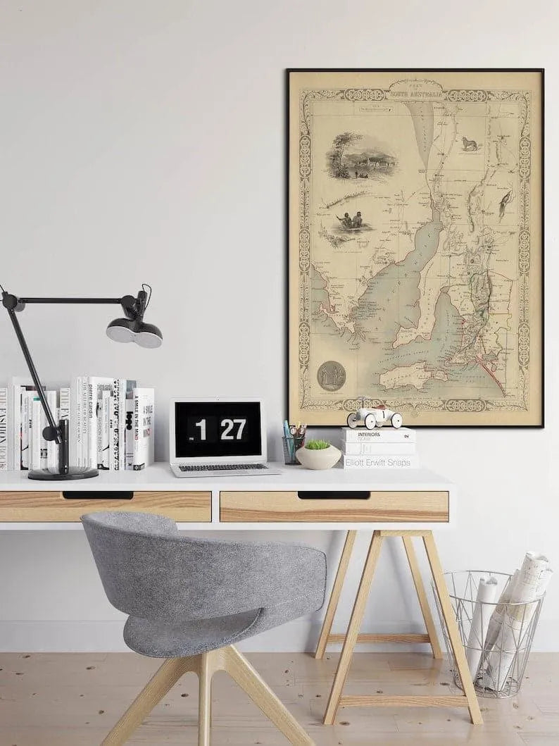 Map of South Australia| Old Map Poster Wall Art